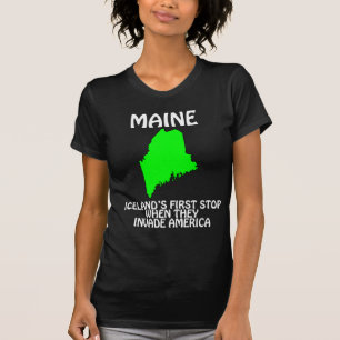 Camiseta Maine - Primeiro Destino da Islândia ao Invadir os