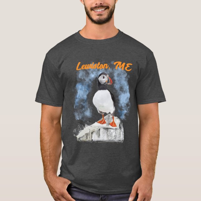 Camiseta Maine Puffin e Cidade (Frente)