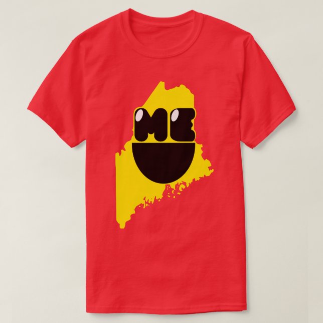 Camiseta Maine States of Happynes Maine Smiling Face (Frente do Design)