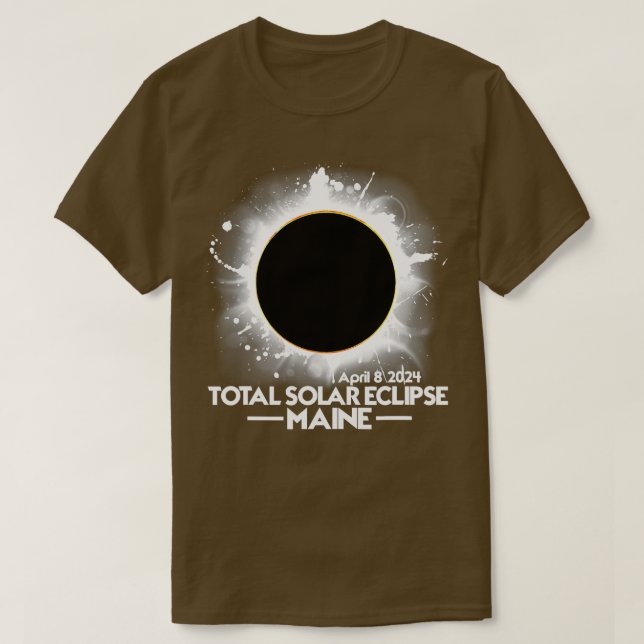 Camiseta Maine Total Solar Eclipse 2024 Abril 8 América Tot (Frente do Design)