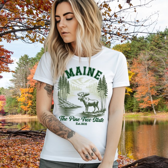 Camiseta Maine Wilderness Scenic Forest Design (Criador carregado)