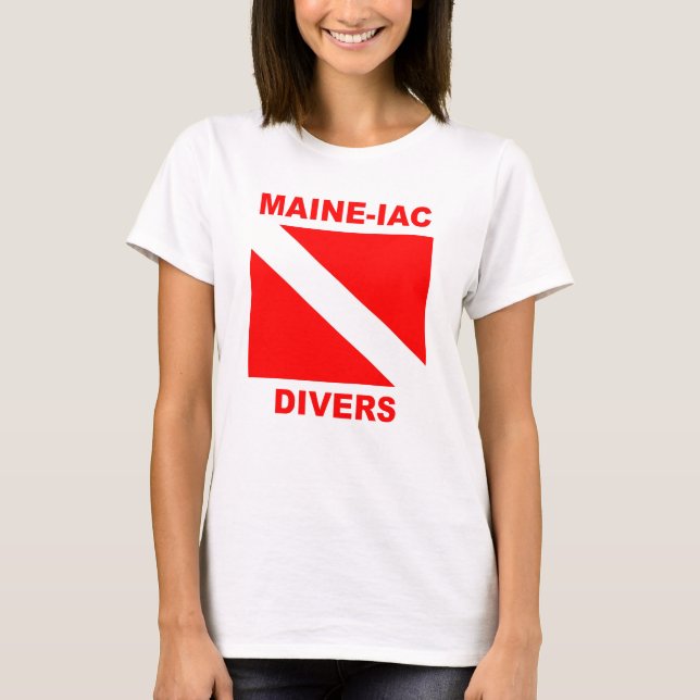 Camiseta Maineiac Divers Dive Flag Logo Womens Classic Tee (Frente)