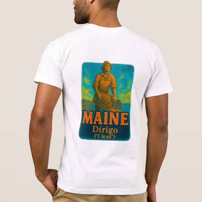 Camiseta  Maine's vibrant artistic T-shirt design!  (Verso)