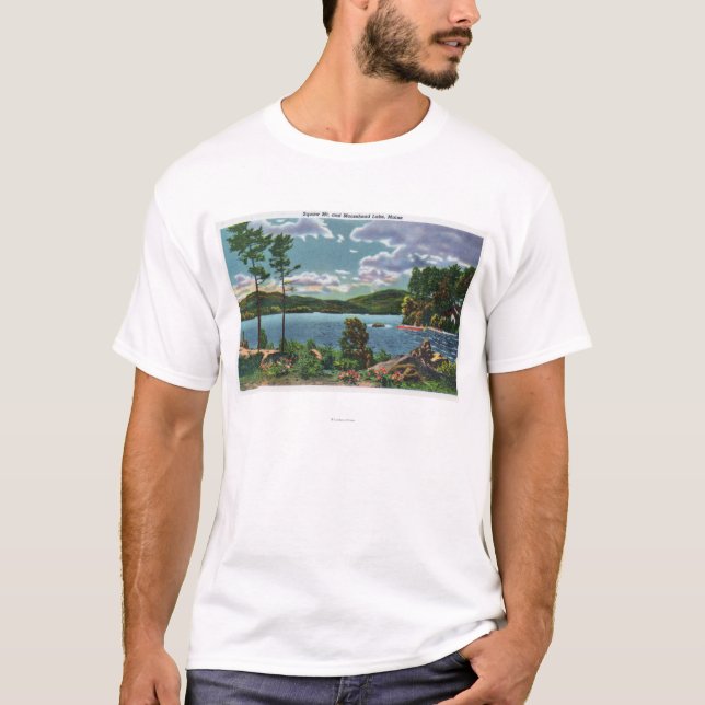 Camiseta MaineView da montanha do Squaw e do lago Moosehead (Frente)