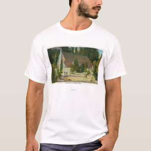 Camiseta MaineView de uma cabana rústica de madeira nas