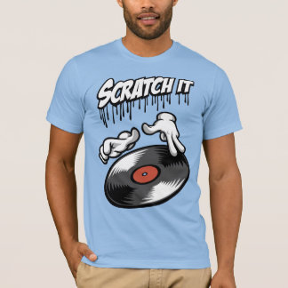 Camiseta Mains cartoon et disque hip hop