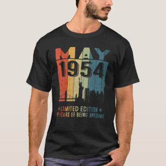 Camiseta Maio 1954 68º aniversário 68 anos 1954 Aniversário