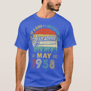 Camiseta Maio 1958 Vintage 65 anos Retro 65. º aniversário
