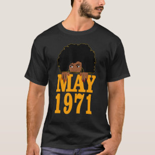 Camiseta Maio 1971 51ruas Aniversário 51 Anos Velhice Negr