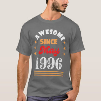 Camiseta Maio 1996 Incrível Desde 1996 Maio engraçado