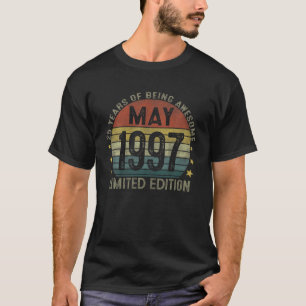 Camiseta Maio 1997 25 de Vintage Aniversário 25 anos Prese