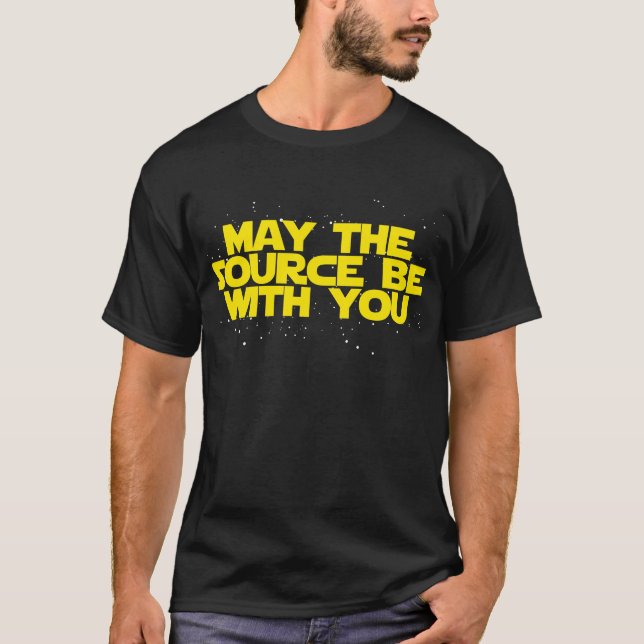 Camiseta Maio a fonte seja com você - amarelo/paródia (Frente)