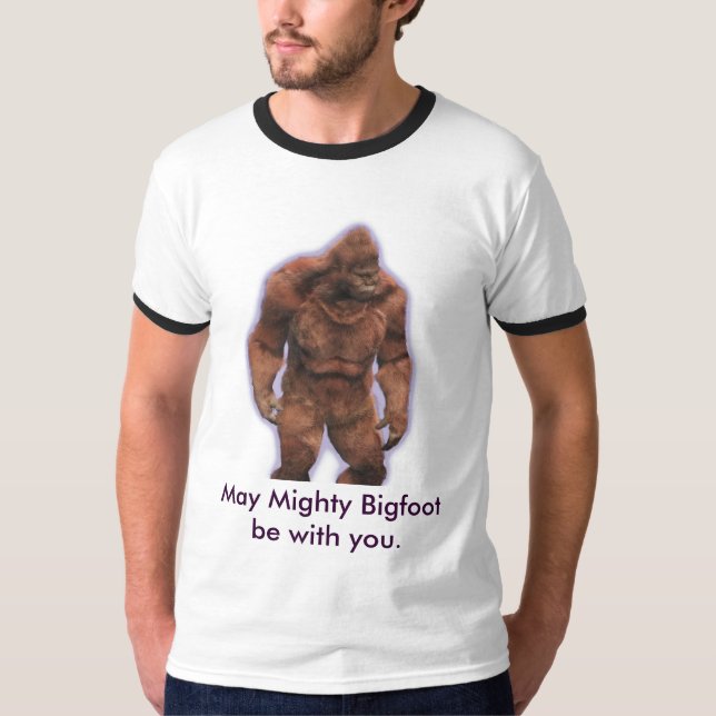Camiseta Maio Bigfoot poderoso seja com você (Frente)