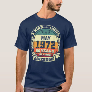 Camiseta Maio De 1972 50º Aniversário Presente 50 Anos