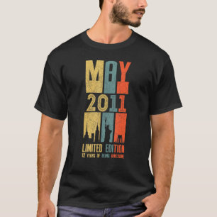 Camiseta Maio de 2011 12 Aniversário 12 Anos de Idade 2011 