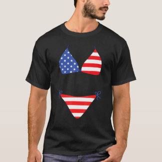 Camiseta Maiô de Cobre Biquíni 4 de Julho Bandeira American