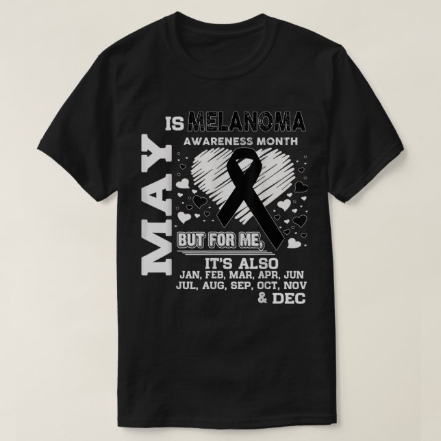 Camiseta Maio é Mês de Consciência de Melanoma (Frente do Design)