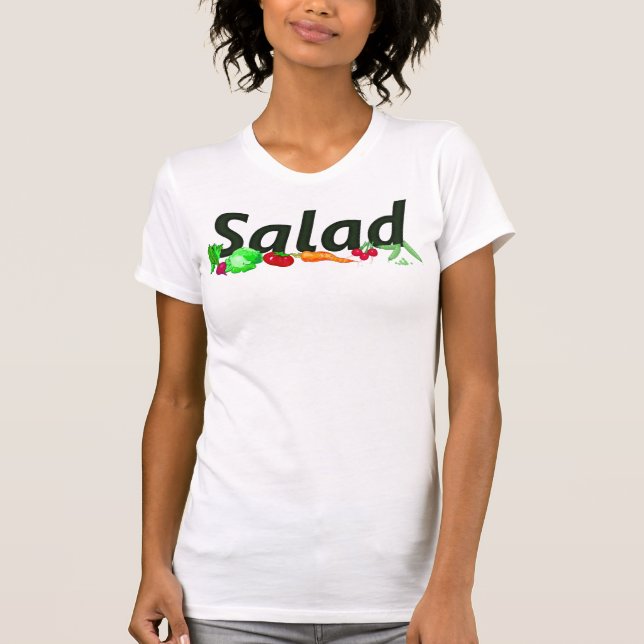 Camiseta Maio é mês nacional de salada com legumes (Frente)