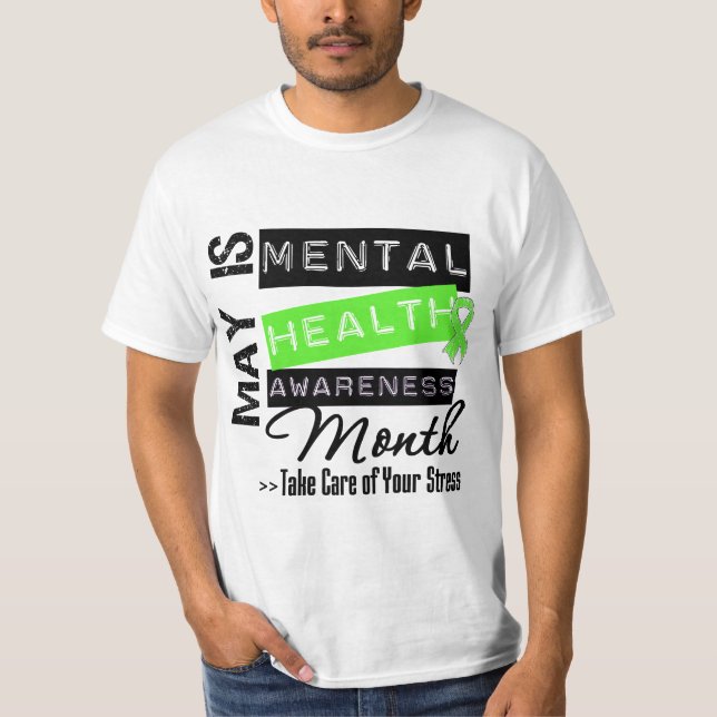 Camiseta Maio - mês da consciência da saúde mental (Frente)