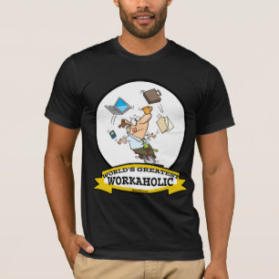 CAMISETA MAIOR CARTÃO DE HOMENS DO WORKAHOLIC