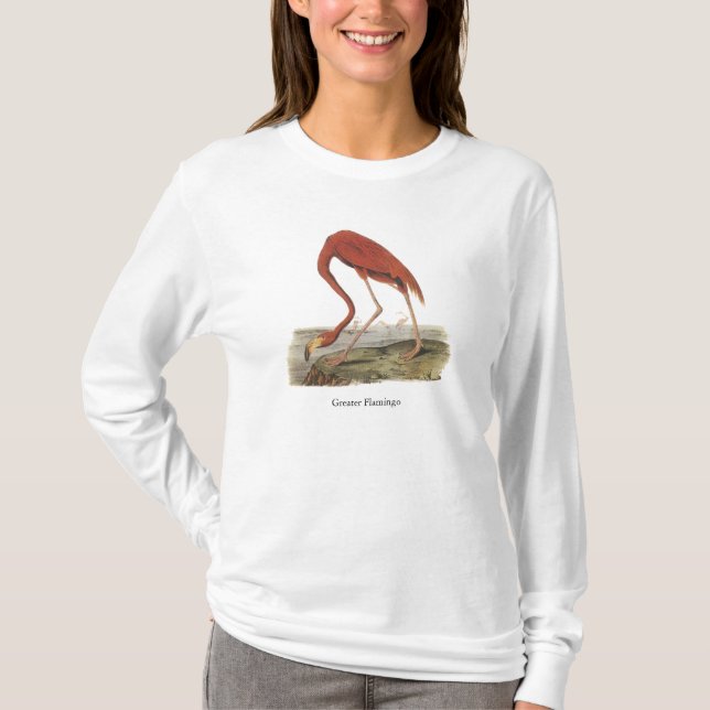 Camiseta Maior flamingo, John Audubon (Frente)