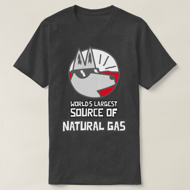 Camiseta Maior fonte de gás natural do mundo 20 (Frente do Design)