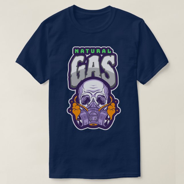 Camiseta Maior fonte de máscara tóxica para o gás natural d (Frente do Design)