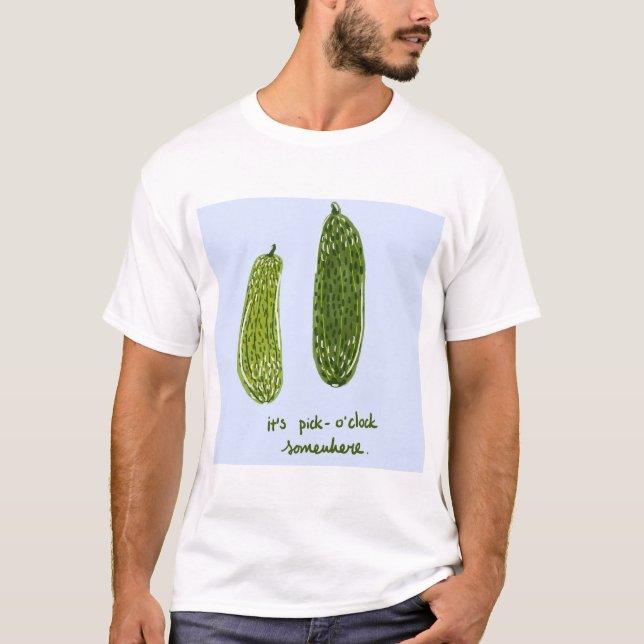 Camiseta Maior Impressão de "É o Pickle-o-Algures" (Frente)