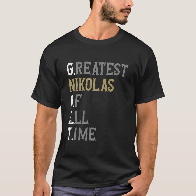 Camiseta Maior Nikolas de todos os tempos GOAT Nikolas (Frente)