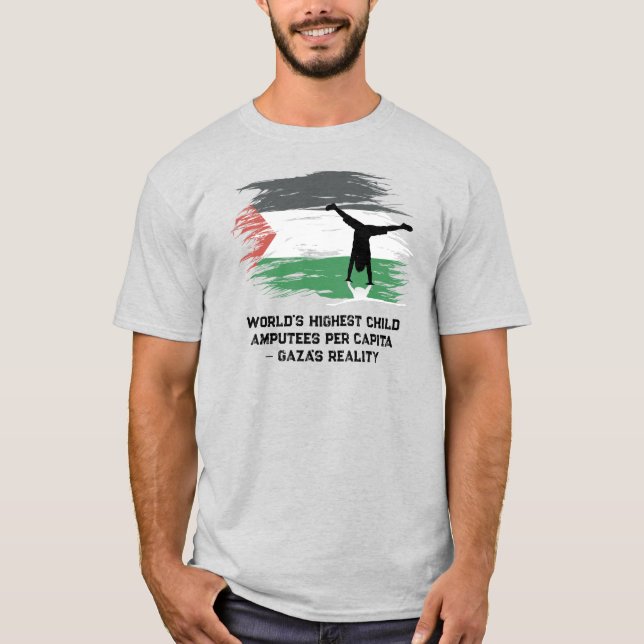 Camiseta Maior número de crianças amputadas per capita no m (Frente)