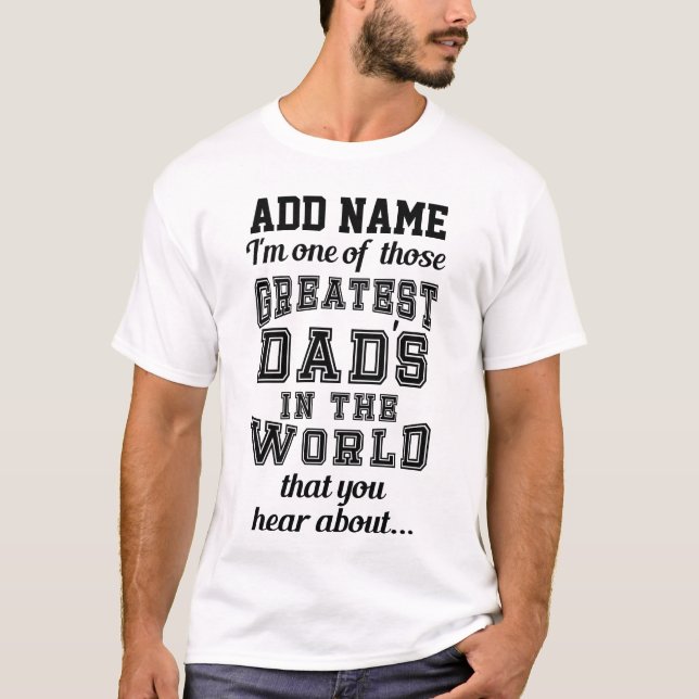 Camiseta Maior Pai Personalizado no Mundo Engraçado (Frente)
