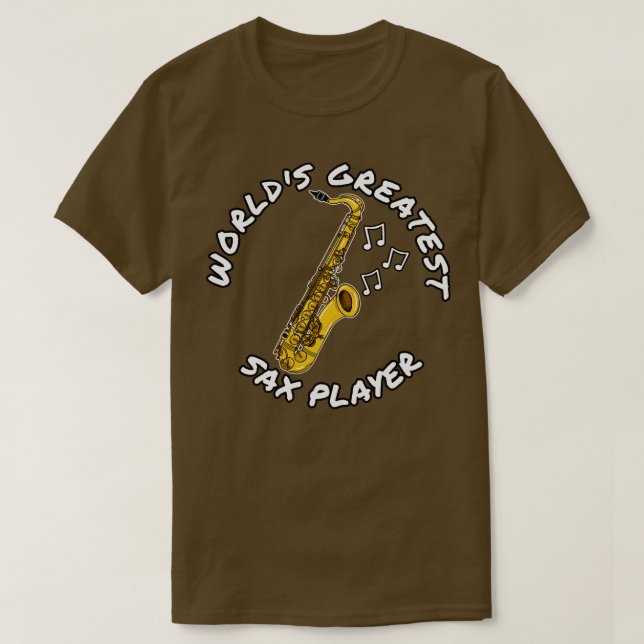 Camiseta Maior Sax Player Saxofone M Saxofonista do Mundo (Frente do Design)