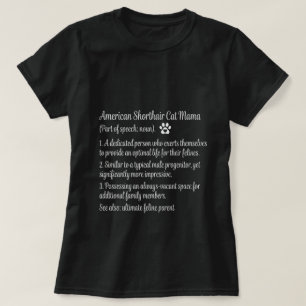 Camiseta Maior Tipografia de Pai de Gato American Shorthair