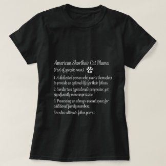 Camiseta Maior Tipografia de Pai de Gato American Shorthair