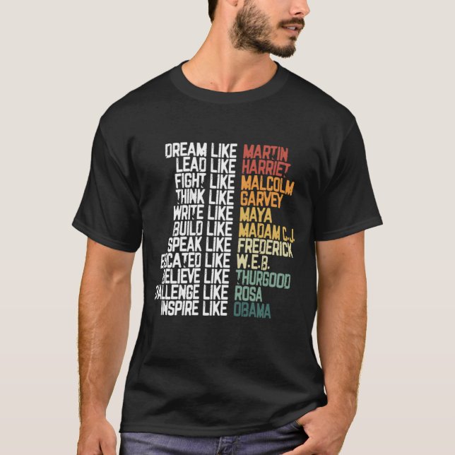 Camiseta Maiores Líderes Africano-Americanos - História Neg (Frente)