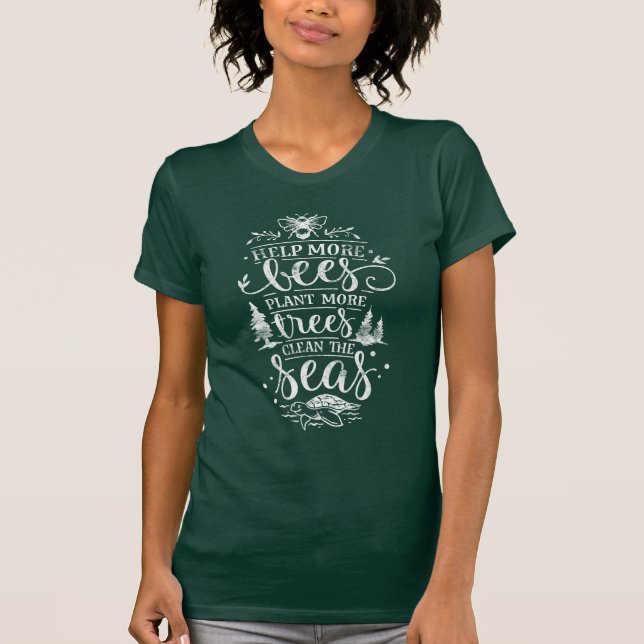 Camiseta Mais abelhas Plantem mais árvores (Frente)