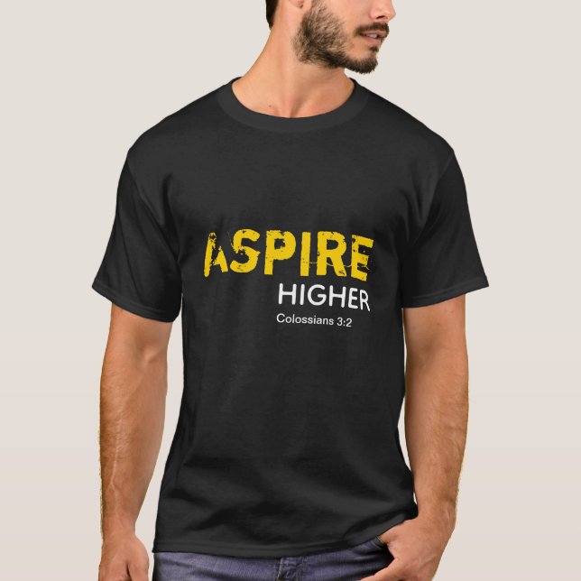 Camiseta MAIS ALTO ASPIRE Inspira Christian BLACK (Frente)