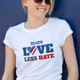 Camiseta Mais amor menos ódio EUA sinalizar tipografia do c