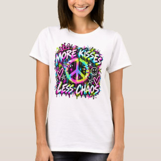 Camiseta Mais Beijos Menos Caos Grafite Sign de Paz Moletom