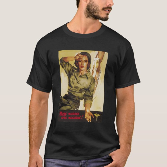 Camiseta Mais enfermeiros Enfermeiros Militares Propaganda  (Frente)