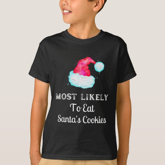 Camiseta Mais Engraçado Para Cookies Papais noeis (Frente)