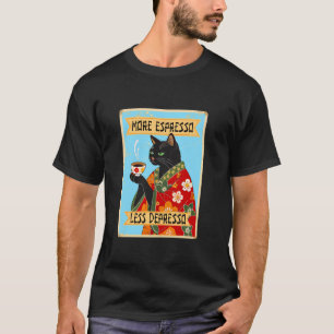 Camiseta Mais Espresso Menos Depresso Quimono Gato Preto Ca