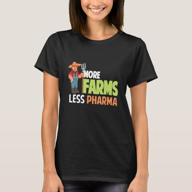 Camiseta Mais Fazendas Menos Chapéu Farmante De Farma E Far (Frente)