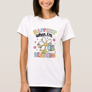 Camiseta Mais feliz quando estou lendo