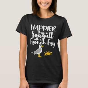 Camiseta Mais Feliz Que Uma Gaivota Com Um Franco Francês -