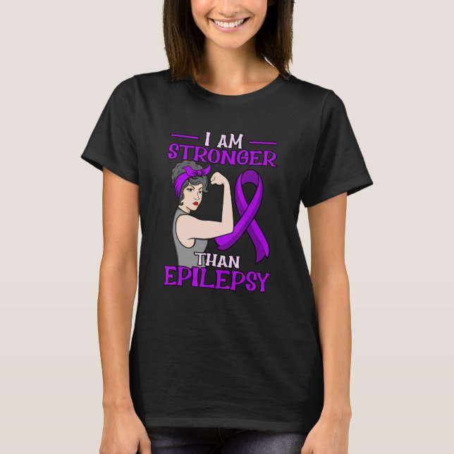 Camiseta Mais Forte Do Que A Epilepsia Mão De Sensibilizaçã (Frente)