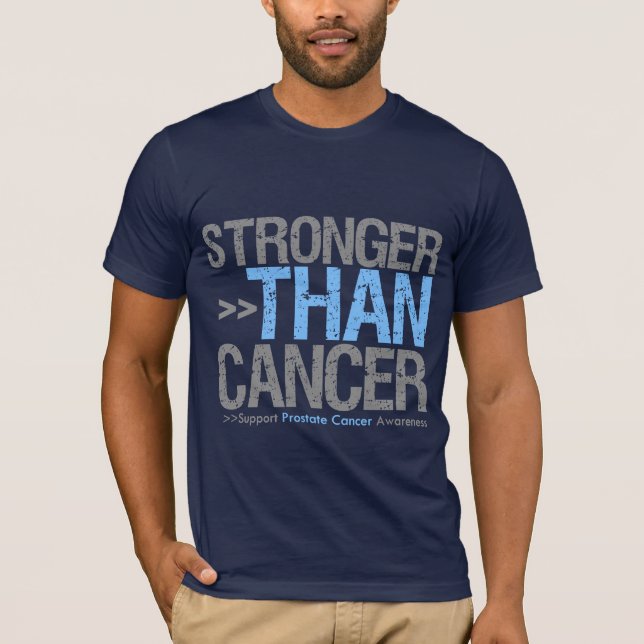Camiseta Mais forte do que o cancer - cancro da próstata (Frente)