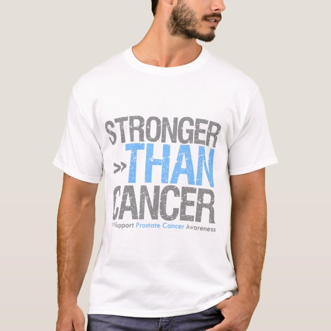 Camiseta Mais forte do que o cancer - cancro da próstata (Frente)