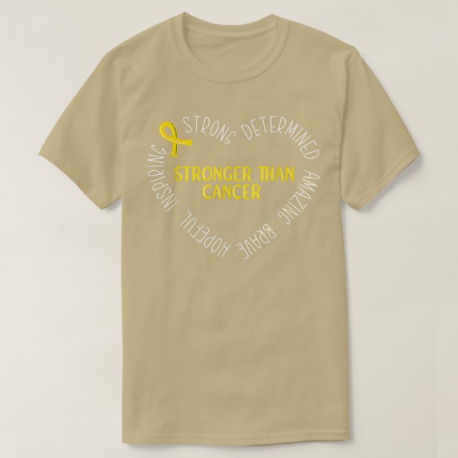 Camiseta Mais forte do que o Cancer - Dourado baile de infâ (Frente do Design)