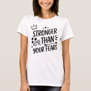 Camiseta Mais Forte Do Que Seus Medos Caprichosa Letra À Mã